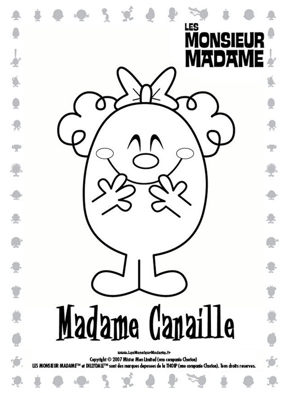 coloriage madame canaille rigole